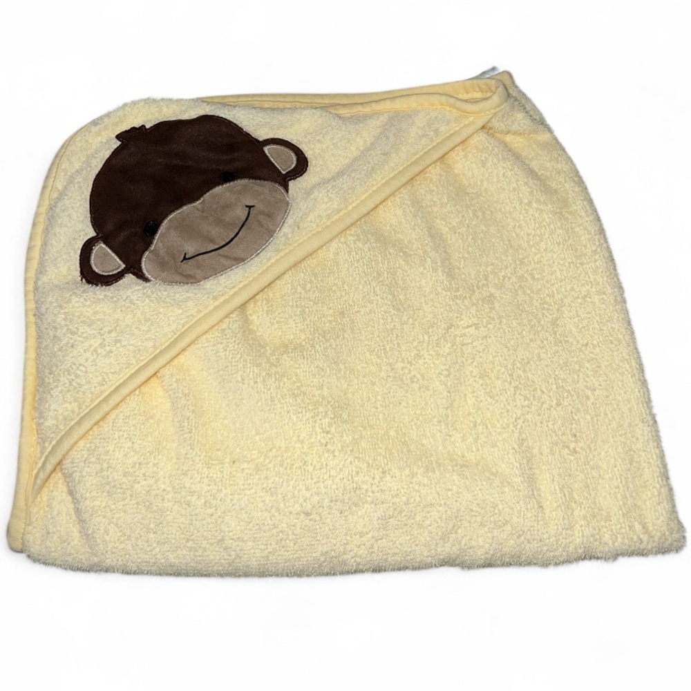 HTF Lambs And Ivy Yellow Terrycloth Monkey Hooded Towel 2012